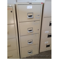 Kardex Beige Fire Proof 4 Drawer Vertical Legal File Cabinet